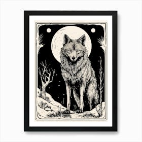 Steppe Wolf Tarot Card 3 Art Print