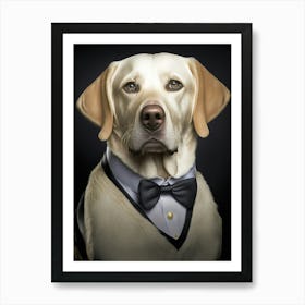 Funny Portrait Of A Well-Dressed Labrador Retriever Art Print