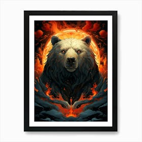 Bear In Flames 1 Art Print