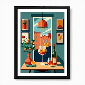 Aperol Spritz Aperitive Milano Italy Kitchen Dining Poster