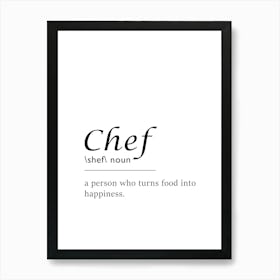 Chef Definition Poster - Dictionary Art Print