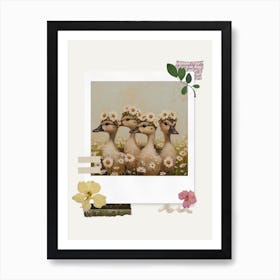 Scrapbook Ducklings Fairycore Painting 9 Art Print