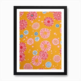 Umbrella Tree Floral Print Retro Pattern 1 Flower Art Print