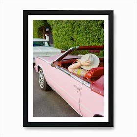 Pink Cadillac III on Film Art Print
