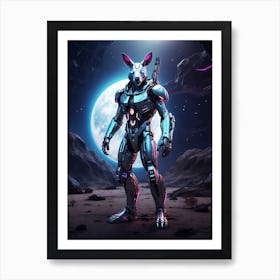 Kangaroo In Cyborg Body #2 Art Print