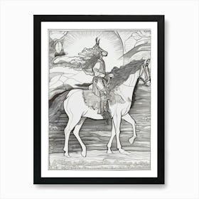 Knight On Horseback 2 Art Print