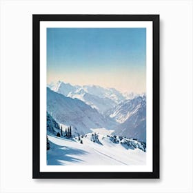 Courmayeur, Italy Vintage Skiing Poster Art Print