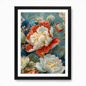 Chinese Embroidered Fabric Art Print