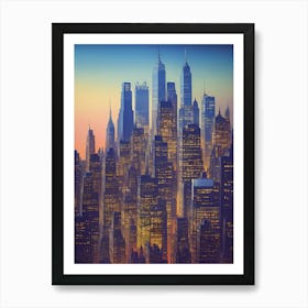 High Rise Sunset Urban City Sci Fi Futuristic Science Fiction Scene Technology Fantasy Buildings Architecture Outdoors Skyline Skyscrapers Art Print