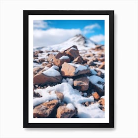 Snowy Stones in the Mountains Art Print