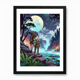 Adventurers In The Forest Art Print