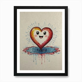 Heart Dripping Art Print