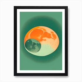 Moon Vintage Sketch Space Art Print