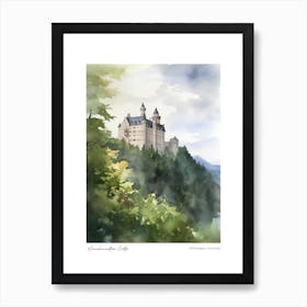 Neuschwanstein Castle 4 Watercolour Travel Poster Art Print