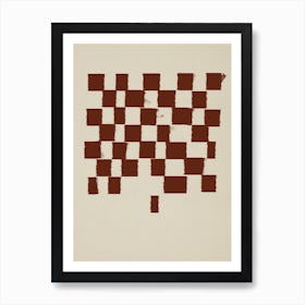 Checkers Brown Art Print