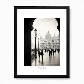 Poster Of Venice, Italy, Black And White Analogue Photography 4 Art Print