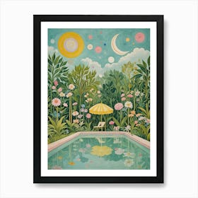 Pool In The Summer Garden Art Print