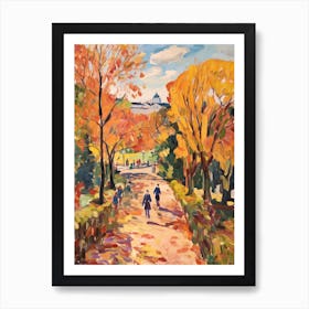 Autumn City Park Painting Villa Borghese Gardens Rome 2 Art Print