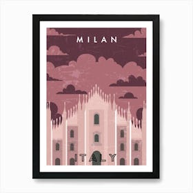 Milan, Italy — Retro travel minimalist poster Art Print