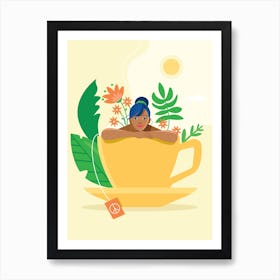 Self Care Tea — Yellow Art Print Art Print