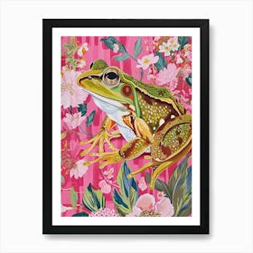 Floral Animal Painting Frog 4 Art Print