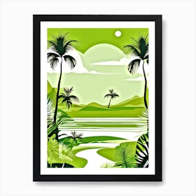 Tropical Landscape With Palm Trees 1 Art Print