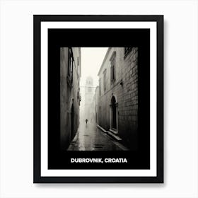 Poster Of Dubrovnik, Croatia, Mediterranean Black And White Photography Analogue 6 Art Print