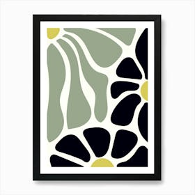 Henri Matisse Flowers - Black And Yellow Art Print