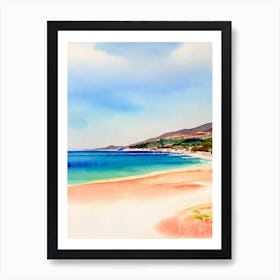 Spiaggia Del Principe 2, Sardinia, Italy Watercolour Art Print