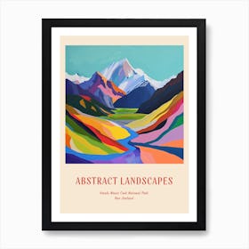 Colourful Abstract Aorak Imount Cook National Park New Zealand 3 Poster Art Print