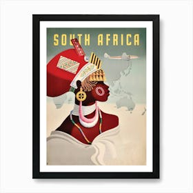 South Africa, Woman In Traditional Costume Art Print