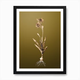 Gold Botanical Coppertips on Dune Yellow Art Print