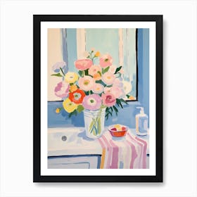 A Vase With Ranunculus, Flower Bouquet 1 Art Print