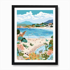 Elafonisi Beach, Crete, Greece, Matisse And Rousseau Style 1 Art Print