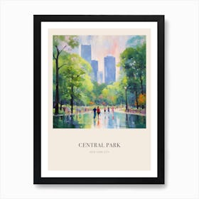 Central Park New York City  3 Vintage Cezanne Inspired Poster Art Print