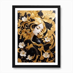 Gold And Black 1 Art Print