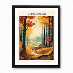 Hamsterley Forest Midcentury Travel Poster Art Print