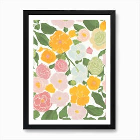 Sweet Pea Pastel Floral 2 Flower Art Print