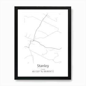 Stanley,Canada Minimalist Map Art Print