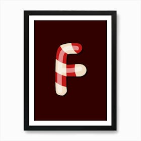 Candy Cane Christmas Letters Living Room Holiday Display 06 Art Print