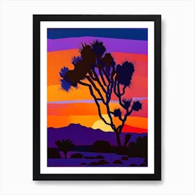 Abstract Sunrise With Desert Cactus Art Print
