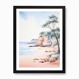 Watercolour Of Praia Do Camilo   Algarve Portugal 1 Art Print