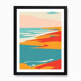 Coolangatta Beach Australia Midcentury Art Print