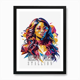 Megan Thee Stallion 03 Portrait Music Icon Style WPAP Pop Art Art Print