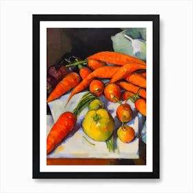 Carrots 2 Cezanne Style vegetable Art Print