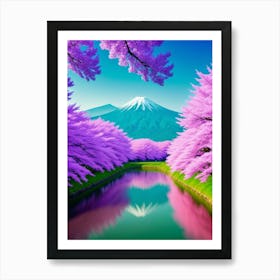 Cherry Blossoms In Japan Cherry Blossoms Mount Fuji Japan 3 Art Print