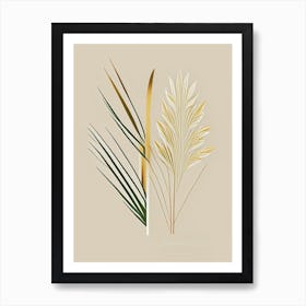 Lemongrass Spices And Herbs Retro Minimal 1 Art Print