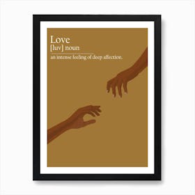 Black Hands Love definition 2 Art Print