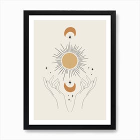 Hands Celestial Offering Light Art Print