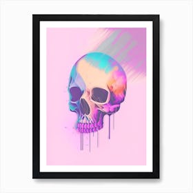 Skull With Watercolor Effects Paul Klee Art Print